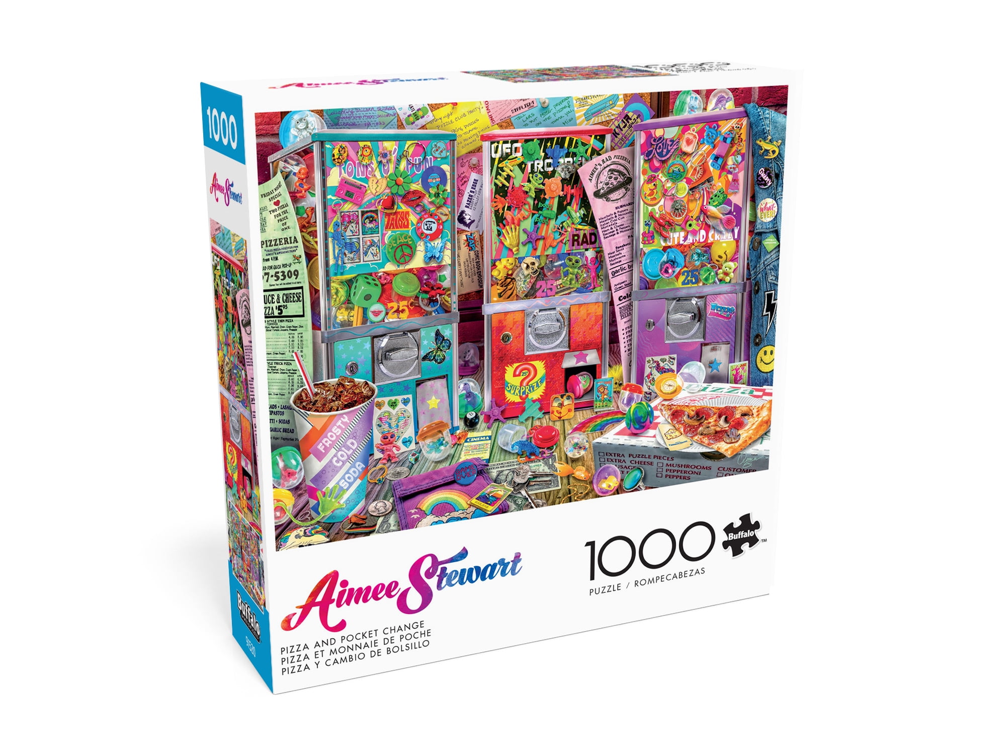 Buffalo Games Pizza and Pocket Change 1000-Piece 26.75 x 19.75-inch Interlocking Jigsaw Puzzle for Adults Ages 14+