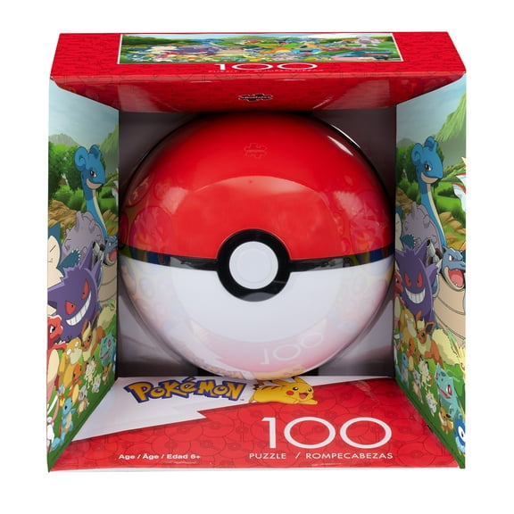 Buffalo Games Pokemon Fan Favorites 100-Piece 15 x 11-Inch Interlocking Jigsaw Puzzle in Plastic Ball for Children Ages 6+