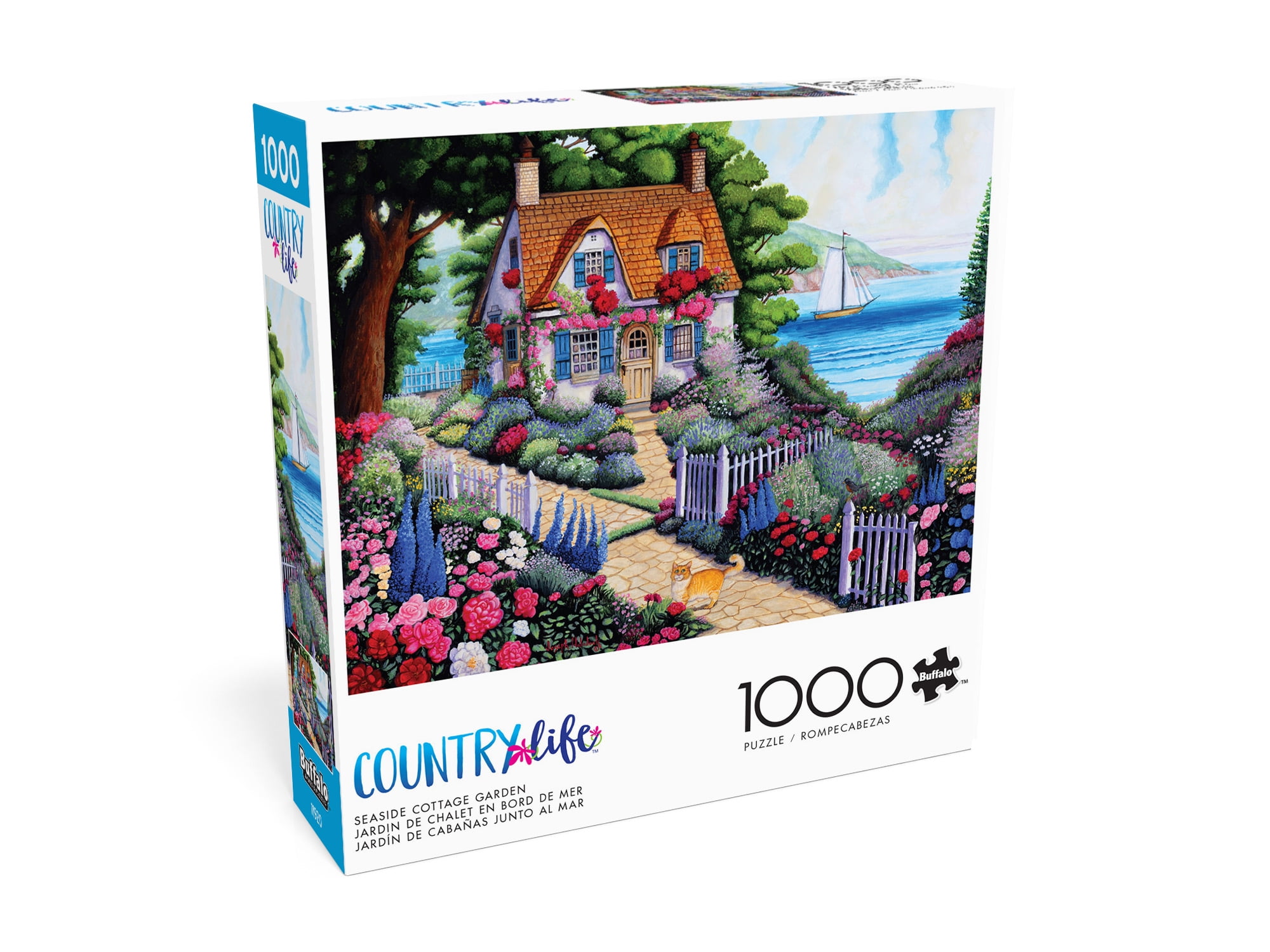Buffalo Games Seaside Cottage Garden 1000-Piece 26.75 x 19.75-Inch Interlocking Jigsaw Puzzle for Adults Ages 14+