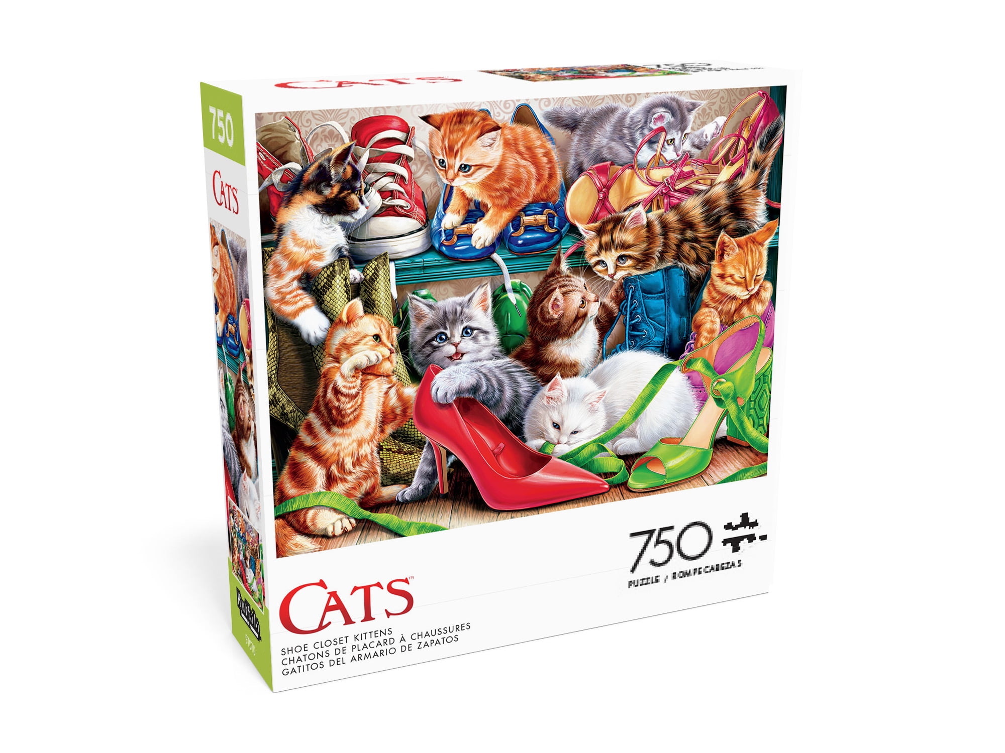 Buffalo Games Shoe Closet Kittens 750-Piece 24 x 18-Inch Interlocking Jigsaw Puzzle for Adults Ages 14+