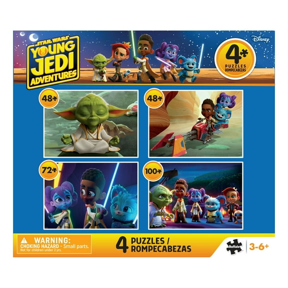 Buffalo Games Young Jedi Adventures 4-in-1 Multipack Interlocking Jigsaw Puzzles for Children Ages 6+