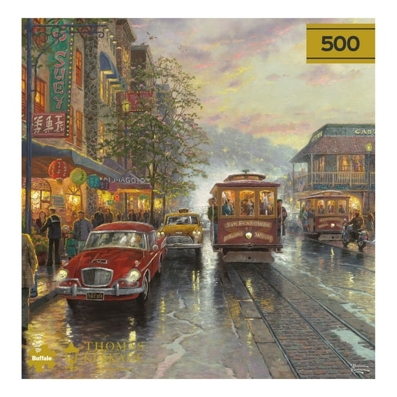 Buffalo Games Sunset on Fisherman's Wharf 500-Piece Interlocking Jigsaw Puzzles for Adults Ages 14+