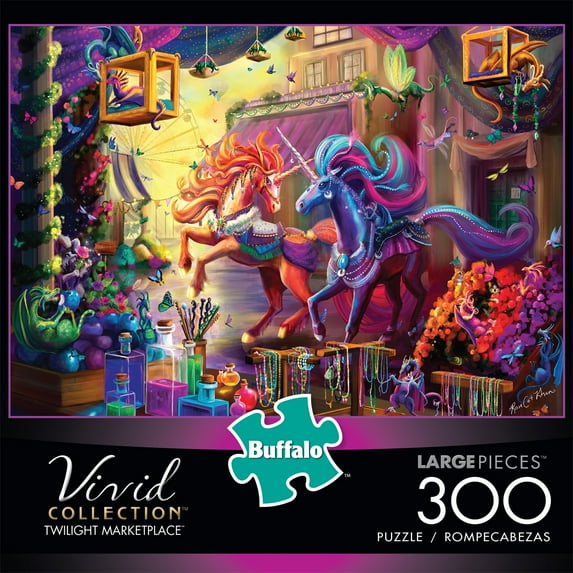 Buffalo Games - Vivid Collection - Twilight Marketplace - 300 Piece Jigsaw Puzzle