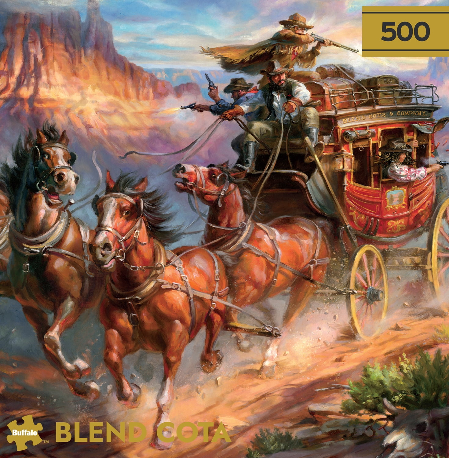 Buffalo Games Wild Wild West 500-Piece Interlocking Jigsaw Puzzles for Adults Ages 14+