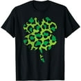 thumbnail image 1 of Buffalo Green Leopard Plaid Shamrock Cool St Patricks Day T-Shirt, 1 of 4