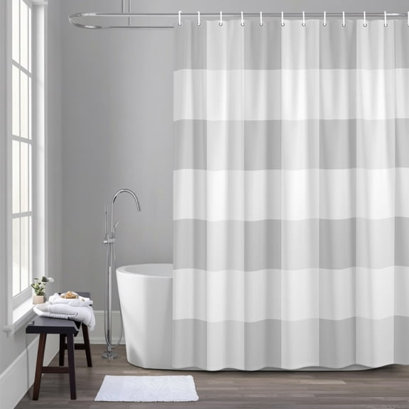 Buffalo Grey Plaid 72x84 Inches Waterproof Shower Curtain, Spring Simple Pattern Bath Curtain Set with 12 Hooks Washable Shower Curtains for Bathroom Bathtub Decor