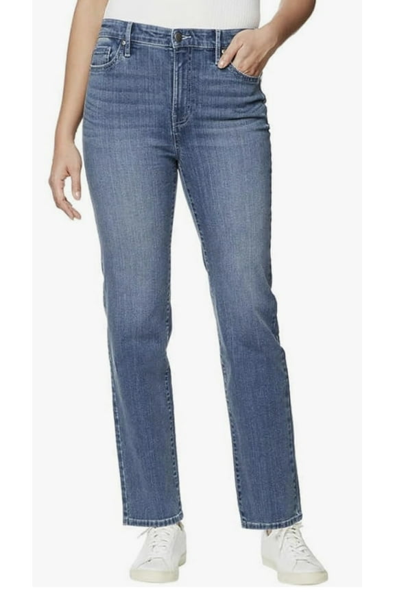 High-Rise 30 Inseam Straight Leg Stretch Denim - 18/38 Higher Blue