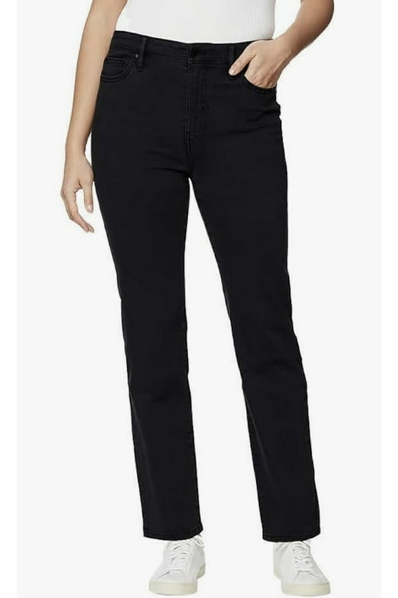 High-Rise 30 Inseam Straight Leg Stretch Denim - 18/38 True Black