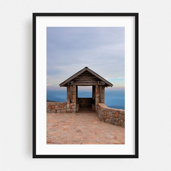 Buffalo Horn Portrait - Mount Buffalo Victoria Australia Photography Architecture Mountain Landscape Rustic Scenic Nature Travel Poster Black Framed Wall Art Print 5 x 7 inches