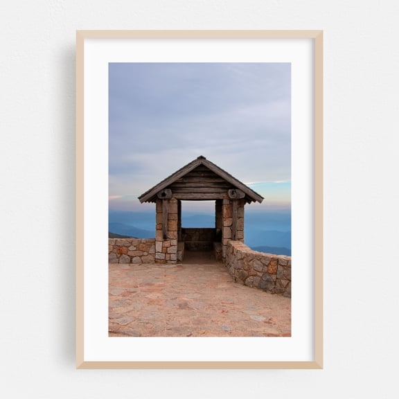 Buffalo Horn Portrait - Mount Buffalo Victoria Australia Photography Architecture Mountain Landscape Rustic Scenic Nature Travel Poster Oak Framed Wall Art Print 24 x 36 inches