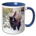thumbnail image 1 of 3drose, Buffalo in Snow. Yellowstone National Park. Wyoming., 11oz Two-tone Blue Mug, 1 of 6