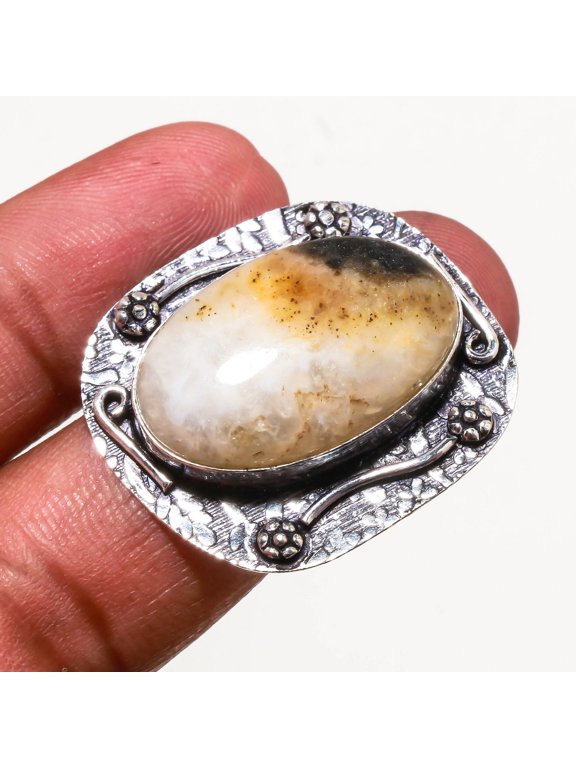 Buffalo Jasper Gemstone Handmade Fashion Ethnic Gifted Jewelry Ring 7.50" SR 600