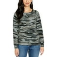 thumbnail image 1 of Buffalo Jeans Women's Printed Cozy Streetwear Top, Heather Gray Camo (Medium), 1 of 3