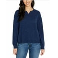 thumbnail image 1 of Buffalo Ladies' Knit Long Sleeve Crew Neck Top (Navy, XL), 1 of 4