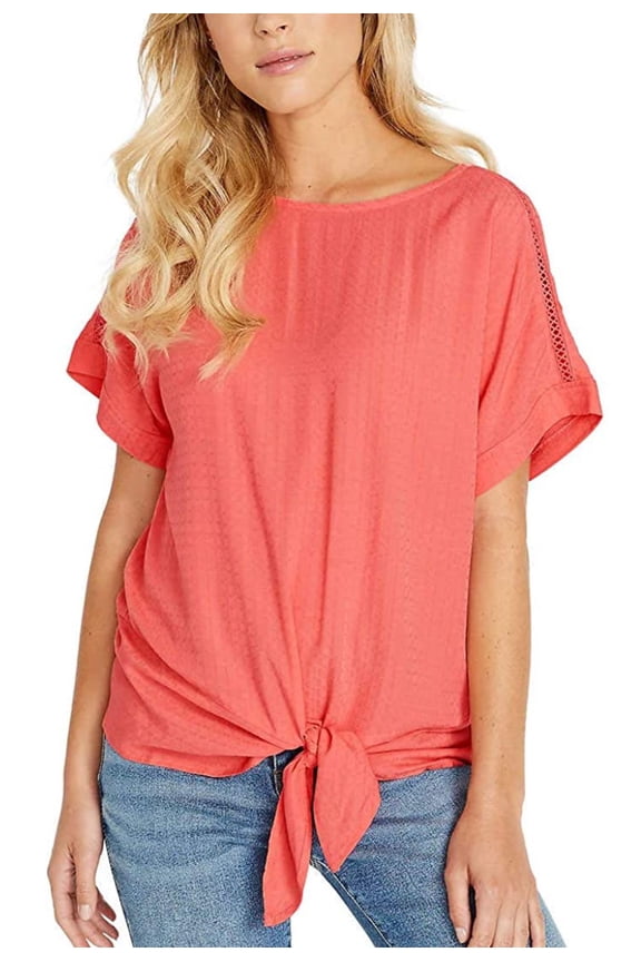 Buffalo Ladies' Tie Front Top (2X, Pink)