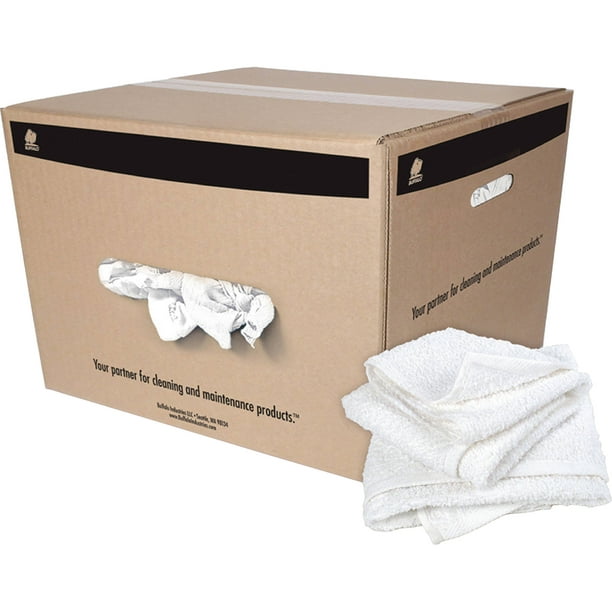 Buffalo Large Terry Hemmed Half Towel Rags, 50 lb Box - Walmart.com