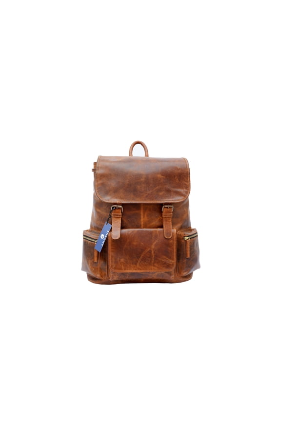 Buffalo Leather Backpack - Handmade 15.5 Inch Unisex Backpack.