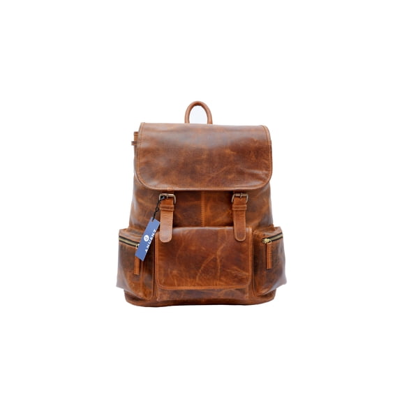 Buffalo Leather Backpack - Handmade 15.5 Inch Unisex Backpack.