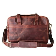 Buffalo Leather Briefcase 15 Inch Laptop Messenger Bag For Unisex
