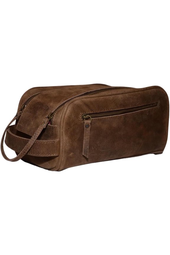 Buffalo Leather Unisex Toiletry Bag/Leather Travel Kit