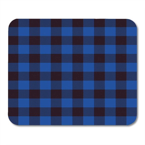 Buffalo Lumberjack Black Blue Stripes Plaid Abstract Check Color Mousepad Mouse Pad Mouse Mat 9x10 inch