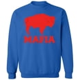 thumbnail image 1 of Buffalo Mafia Distressed Crewneck Sweatshirt | New York Bill Football City Fan Club Pullover Game Day Top (RoyalBlue, 3X-Large), 1 of 14