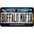 thumbnail image 1 of Buffalo Mafia NY Blue Rusty Novelty Metal License Plate Tag 7" x 4" Motorcycle, 1 of 1