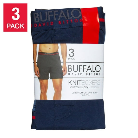 Buffalo Men's 3 Pack Tagless Stretch Knit Boxers X-LARGE