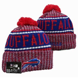 Buffalo Bills Hat Knit Pom Beanie Cap Fleece Lined NFL Four 