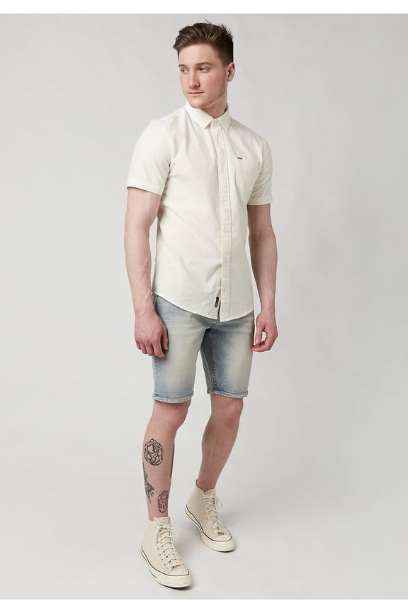 Mens Short sleeve Fitted Shirt White Medium