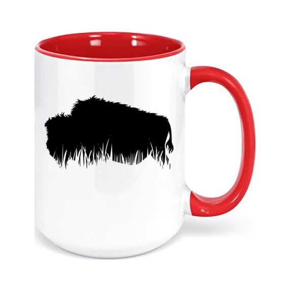 Buffalo Mug, Grass Buffalo, Bison Mug, Coffee Gift, Buffalo Coffee Cup, Bison Cup, Buffalo Gift, Birthday, Gift For Him, Buffalo Lover, RED