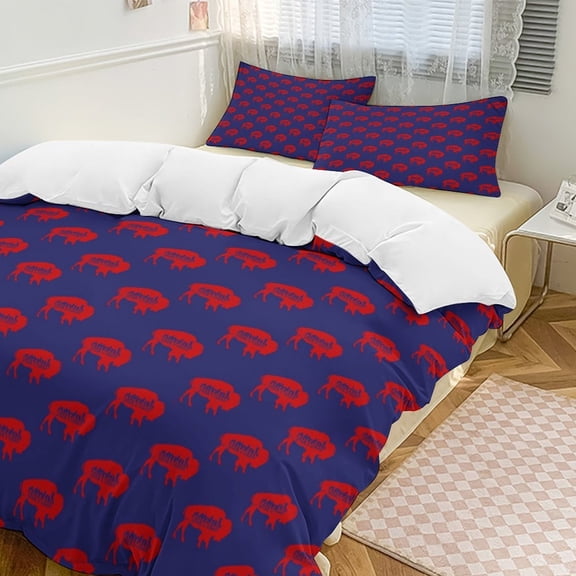Buffalo NY Red Buffalo Quilt Cover Set Home Textiles Duvet Cover Set Pillowcases Soft Comfortable Bedding Set