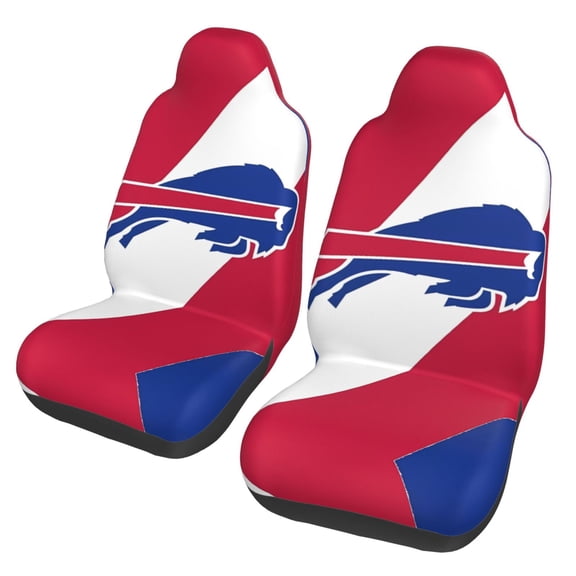 Buffalo New Car Seat Covers 2-Pack, Breathable Polyester Car Seat Covers, Football Team Themed Car Gifts, Comfortable Seat Covers for Most Cars, Vans, Trucks, and SUVs