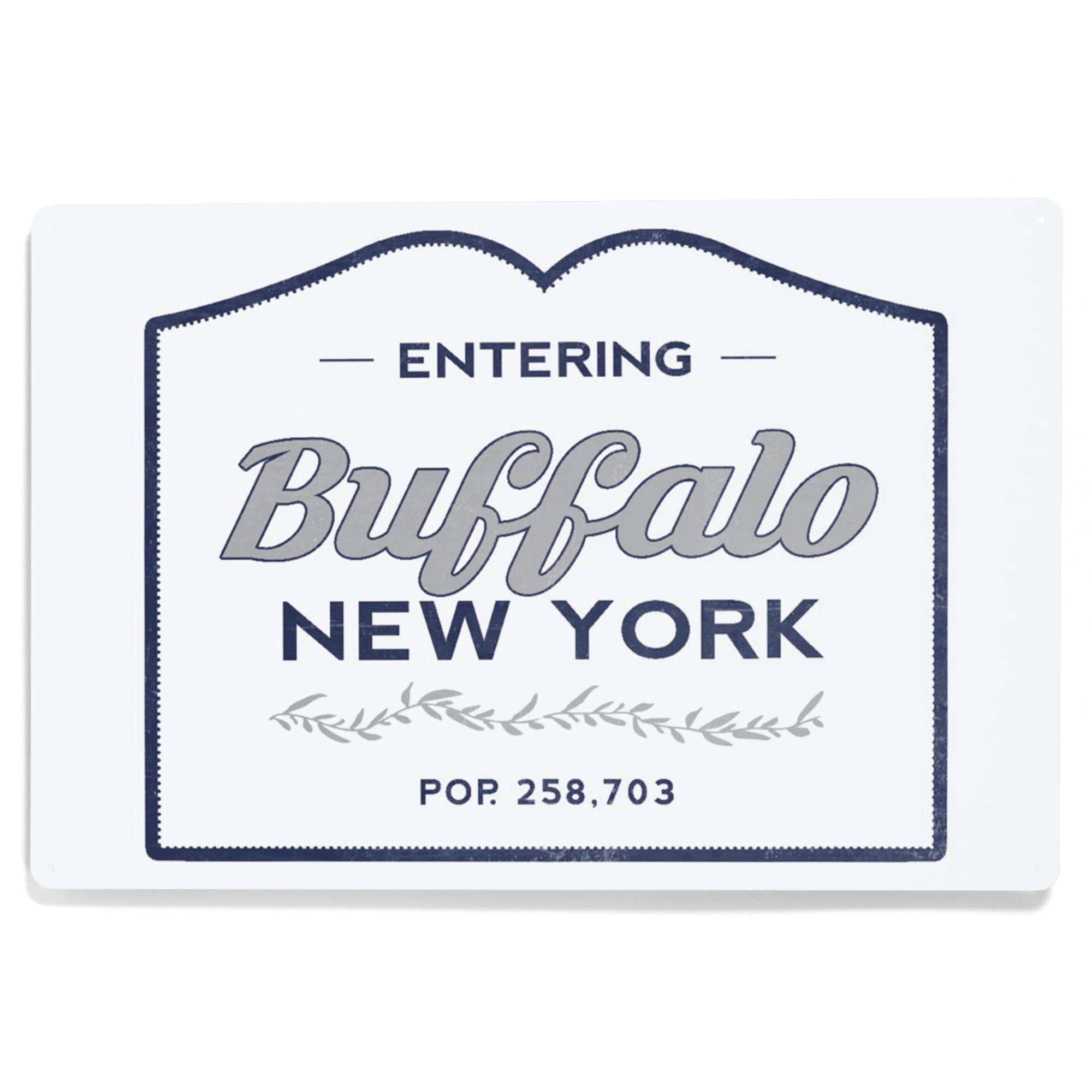 Buffalo, New York, Now Entering (Blue) (12x18 Aluminum Art, Indoor ...