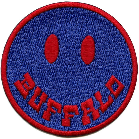 Buffalo New York Smiley Face Patch City Blue Embroidered Iron on