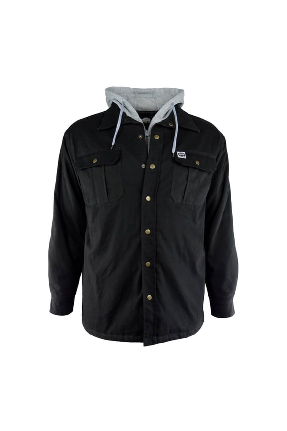Canvas Hooded Bib Work Jacket Black