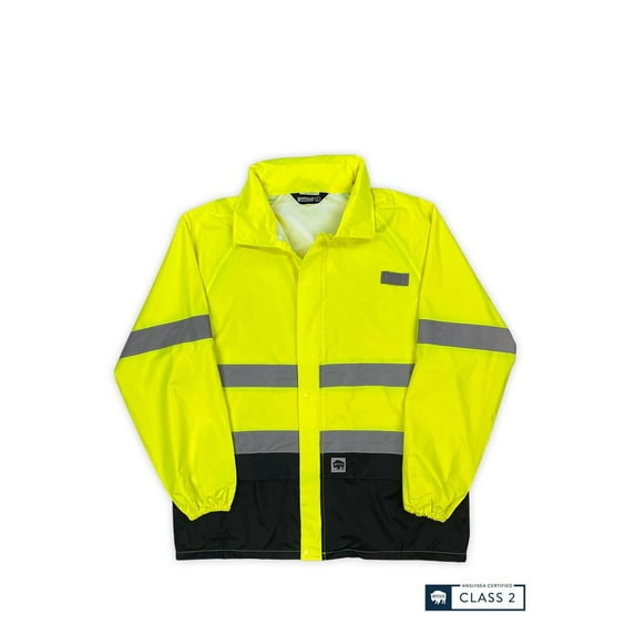 Buffalo Outdoors Class 2 Hi Vis Safety Hooded Rain Shell