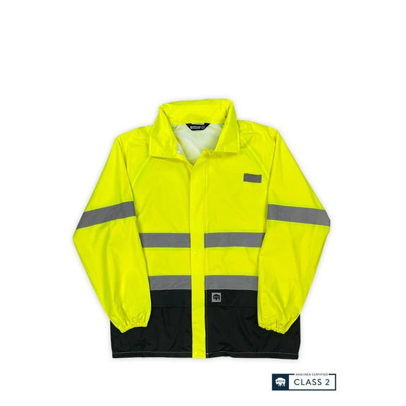Buffalo Outdoors Class 2 Hi Vis Safety Hooded Rain Shell