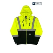 Buffalo Outdoors Mens Safety Hi-Vis Full Zip Hoodie Sweatshirt