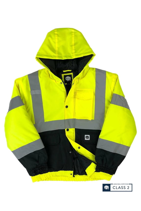 ® Workwear Big & Tall Class 2 Hi Vis Safety Winter Jacket