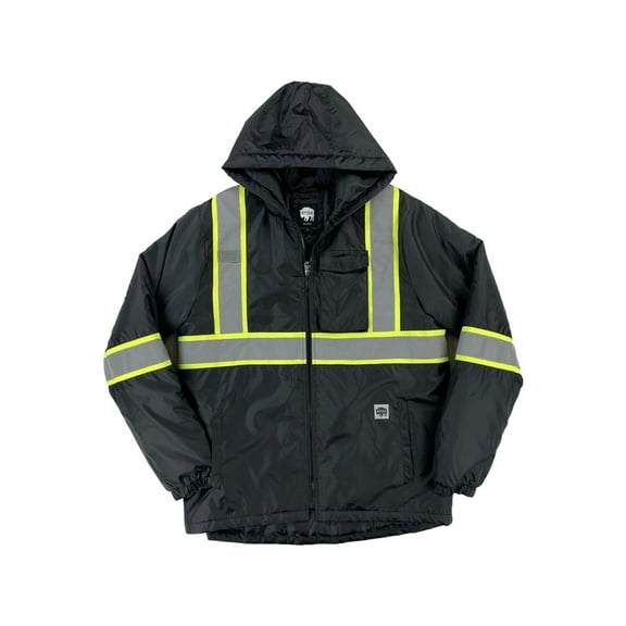 Buffalo Outdoors Workwear Black Reflective Safety Midweight Field Jacket, Men's XL