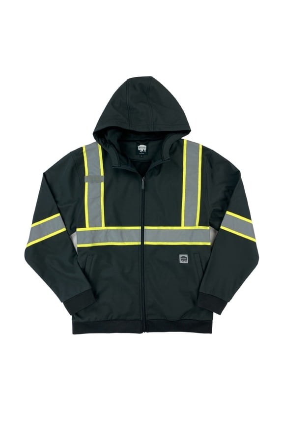 Workwear Black Reflective Safety Softshell Jacket