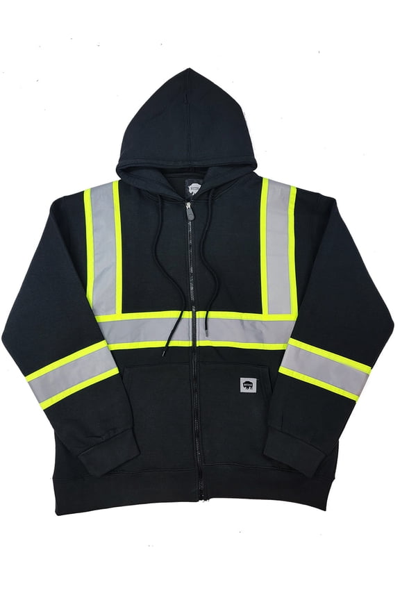 Workwear Black Safety Hooded Sweatshirt