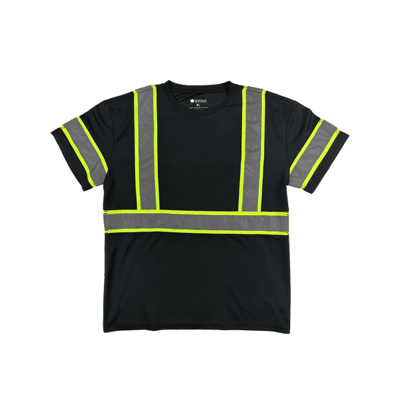 Buffalo Outdoors® Workwear Black Short Sleeve Safety T-Shirt