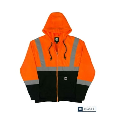 Buffalo Outdoors® Workwear Class 2 Hi Vis Orange Reflective Safety Hoodie