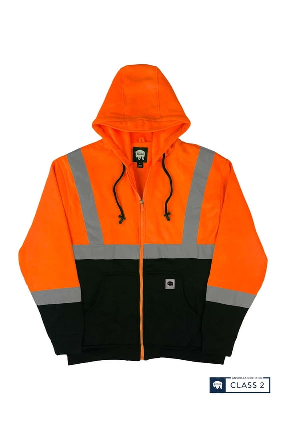 ® Workwear Class 2 Hi Vis Orange Reflective Safety Hoodie