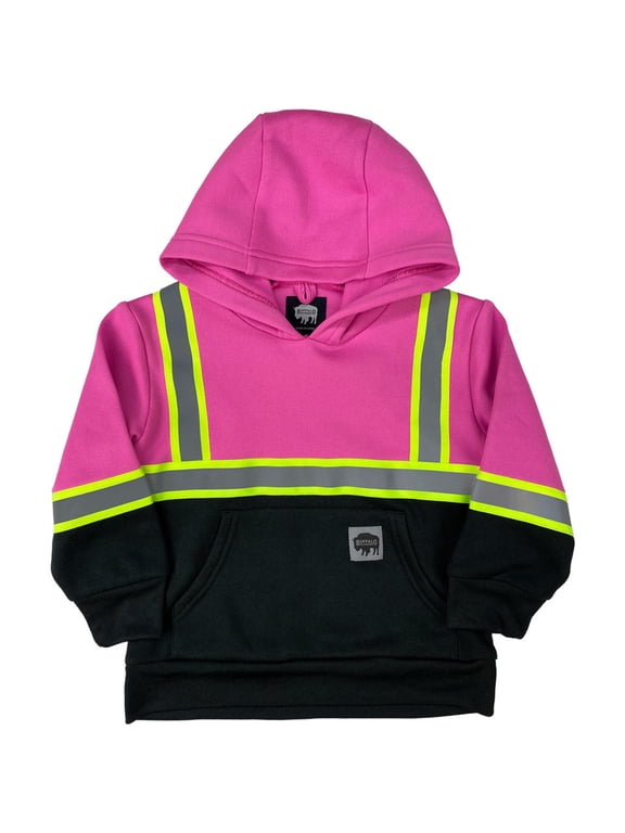Workwear Kid's Hi Vis Pink Reflective Safety Hoodie