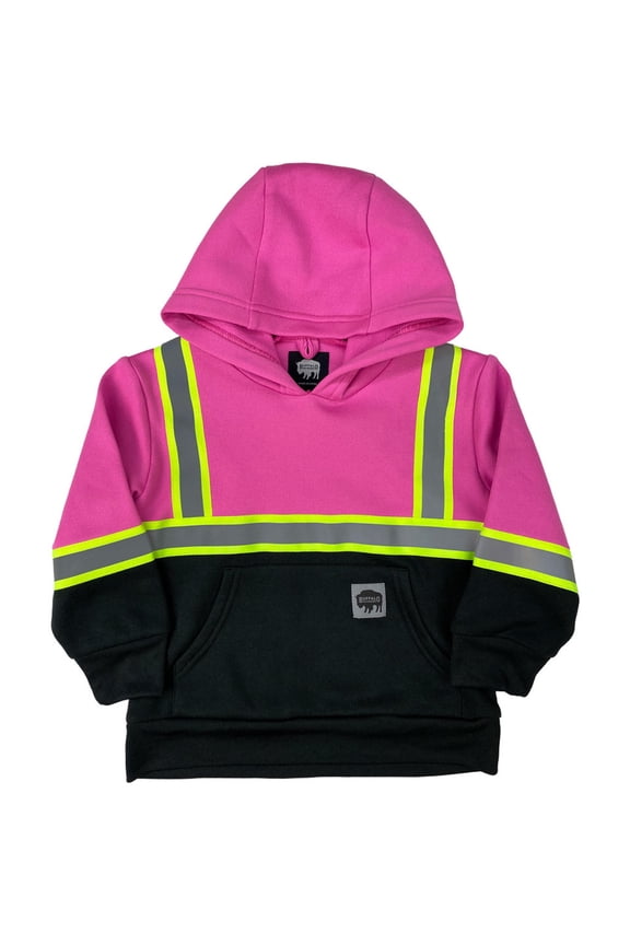 Workwear Kid's Hi Vis Pink Reflective Safety Hoodie