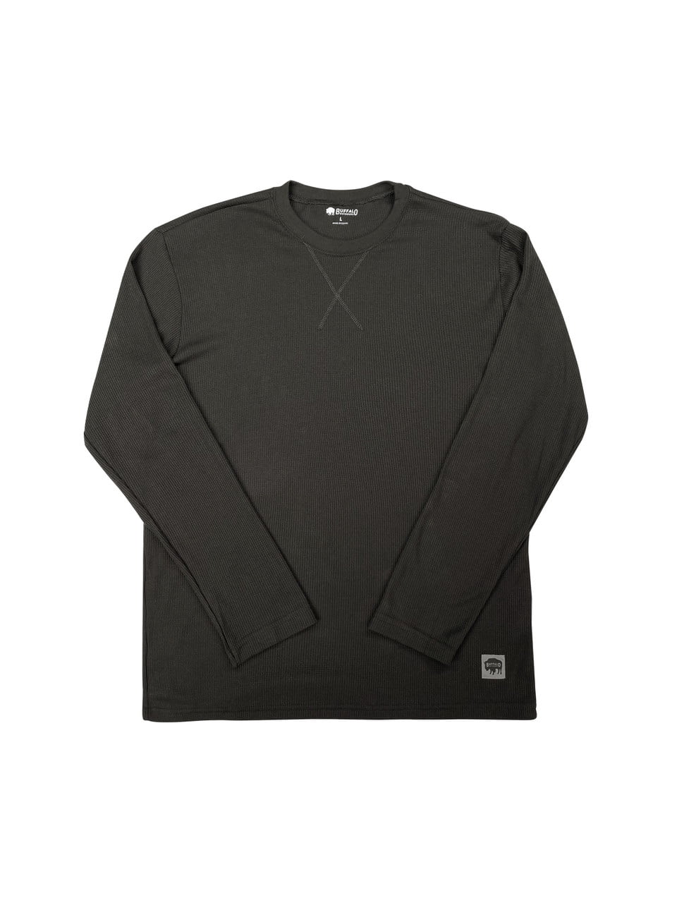 Men's Heavyweight Cotton Waffle Knit Thermal Top, Black L