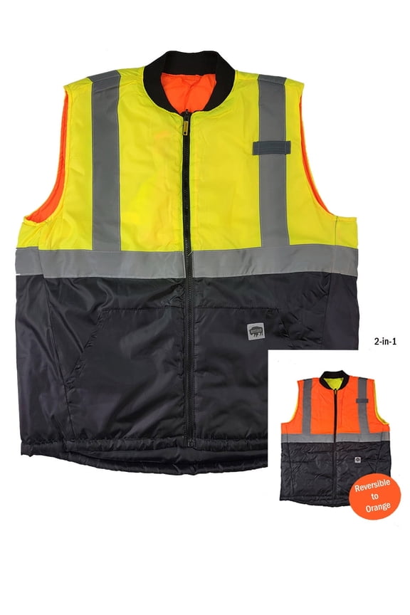 Men's Safety Vest 2-in-1 Reversible Hi-Vis